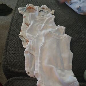 Carter's White and Cream Baby One-Piece Bodysuits Set